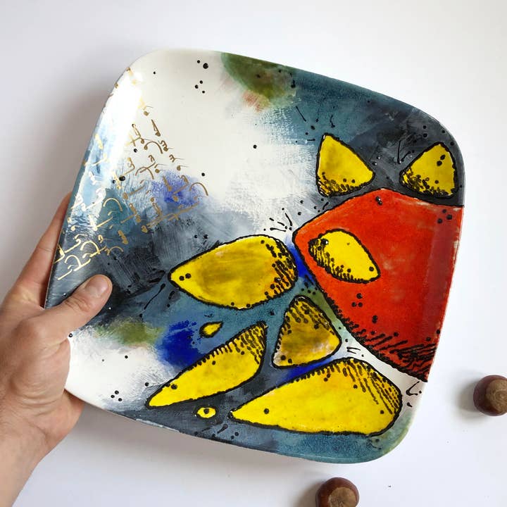 Plato Cuadrado Rumi 1 para venta al por mayor de Farzin Kavaji