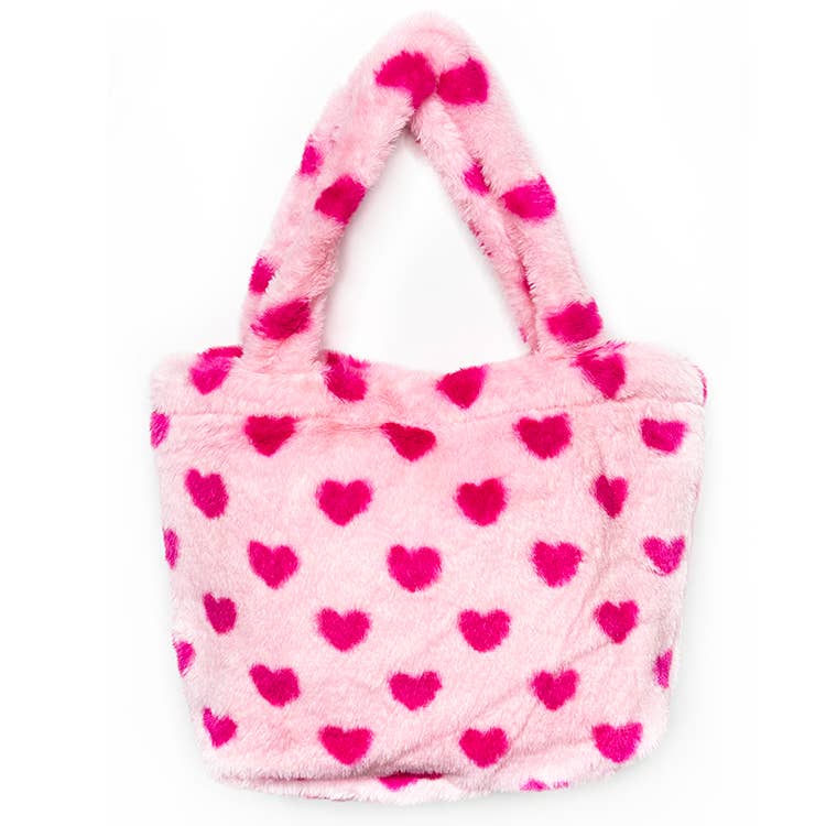Sparkle Sisters by Couture Clips - Wholesale Purse/Bag Accessory - Kids - Pink and Fuchsia Heart Fur Bag