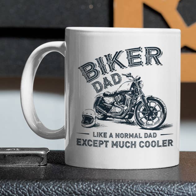 "Biker Dad" Motorcycle Coffee Mug | Like a Normal Dad Except for wholesale by SmartyPants