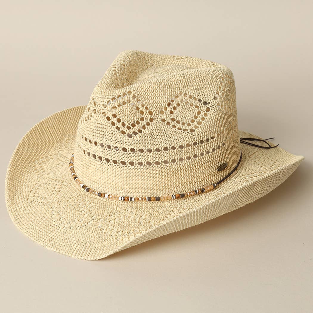 Fashion City - Wholesale Straw Hat - Women's - Eco-Friendly Woven Cowboy Panama Adjustable Sun Hat0