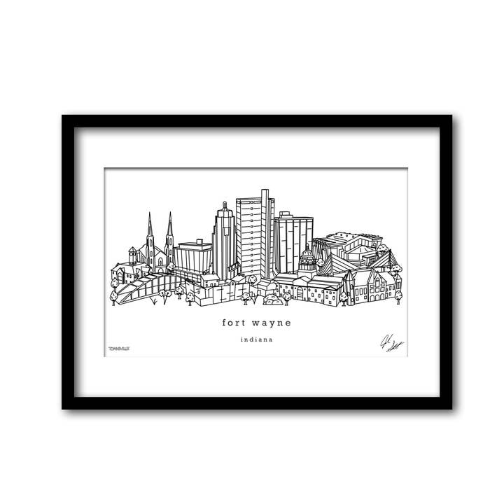 Fort Wayne Indiana minimalistisk väggdekor för wholesale av Townsville Art