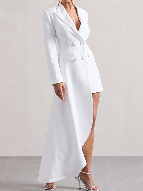 Sheer Trend - Wholesale Blazer - Women's - Asym Pocket Notch Collar Blazer
