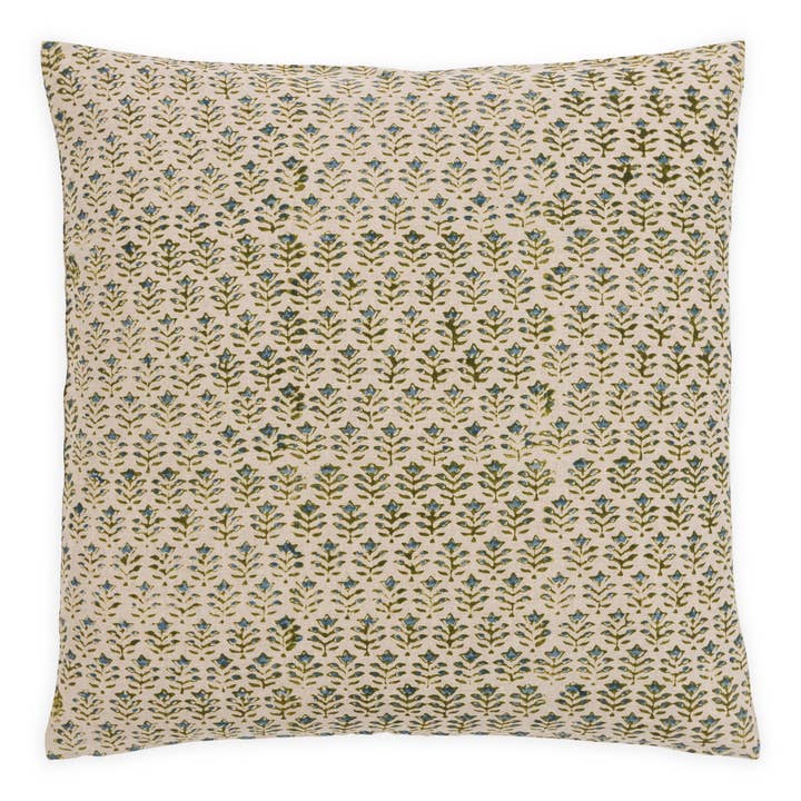 Provence Cornflower Blue/Green Decorative Pillow Cover for wholesale by Alamwar