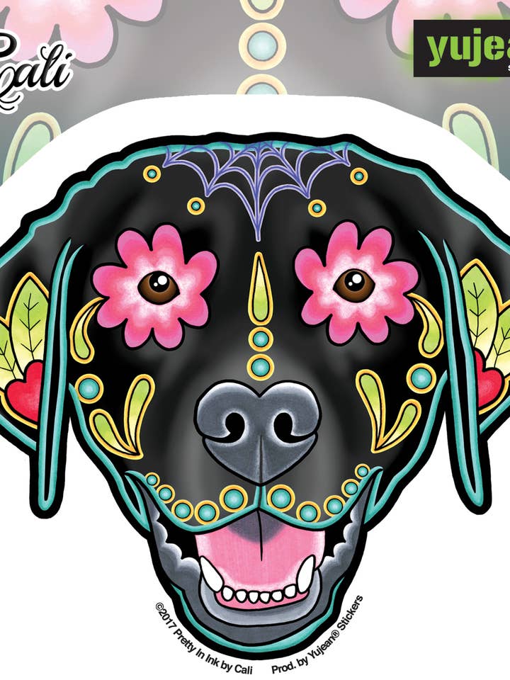 Adesivo Cali Black Labrador dentro/porta exterior-JA737 por atacado de Yujean