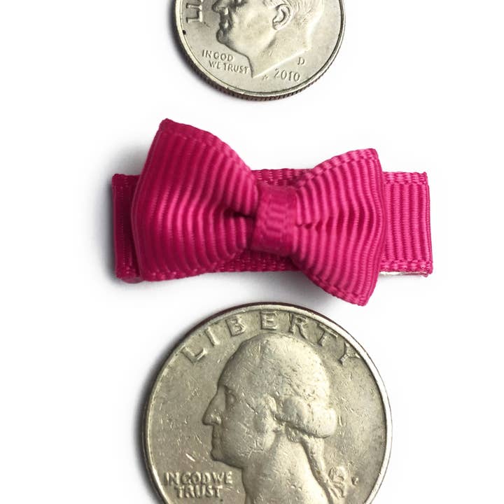 Baby Wisp - Wholesale Hair Bow - Baby - 5 Tiny Tuxedo Bows on Snap Clips - Prep Girl