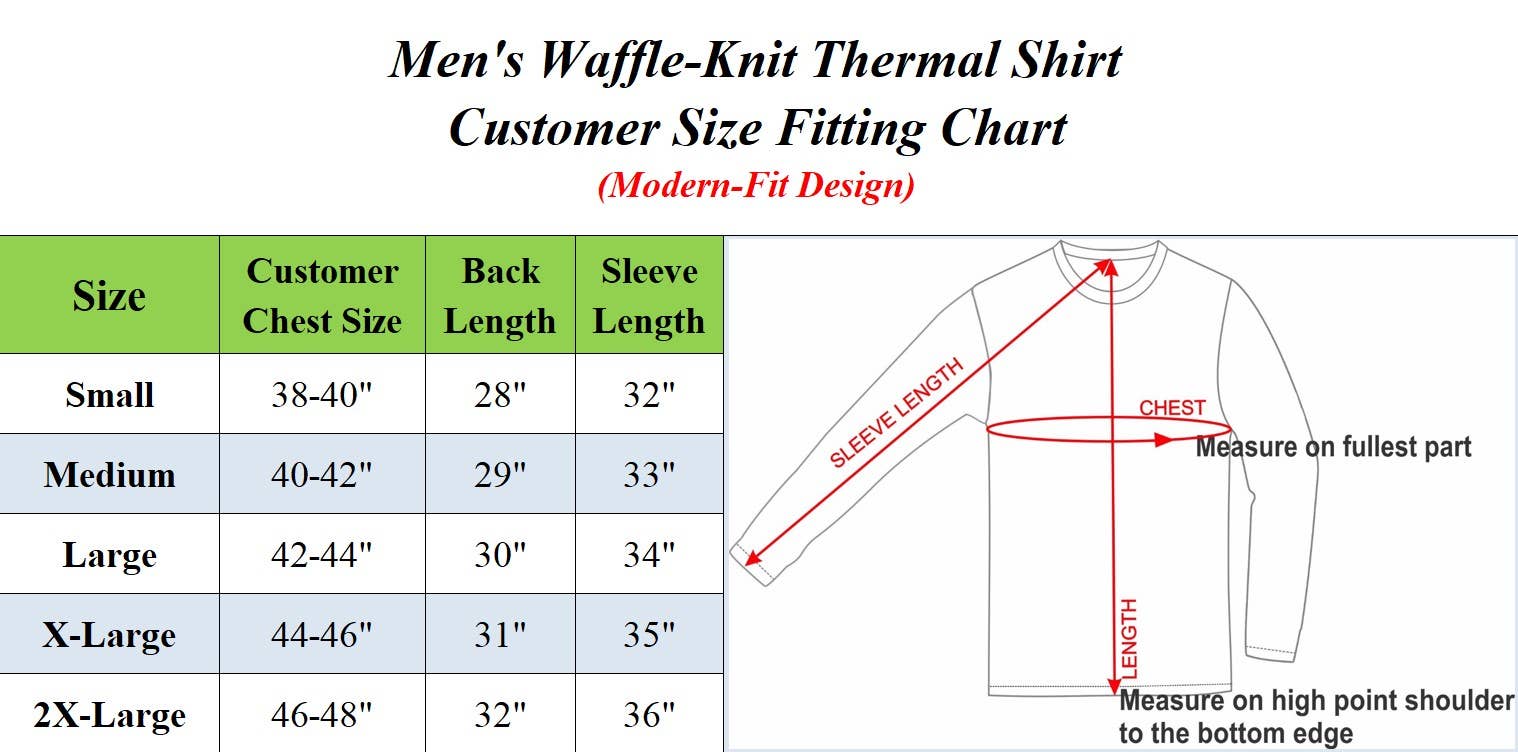 Galaxy By Harvic - Wholesale T-Shirt - Men's - Men's Long Sleeve Waffle-Knit Crew Neck Thermal Shirts6