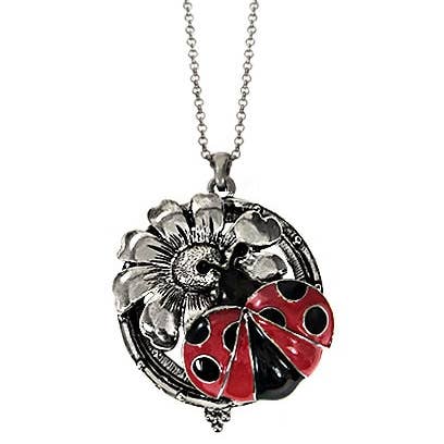 TheTizana – wholesale Hänge-/berlockhalsband – Nyckelpiga med blomma 6 gånger förstoringsglas förstoringsglas1