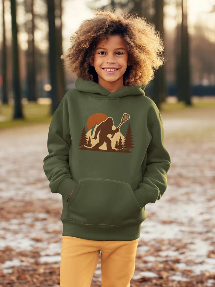 Sweat à capuche en polaire pour jeunes – Design LAXsquatch pour la vente par reLAX Wear