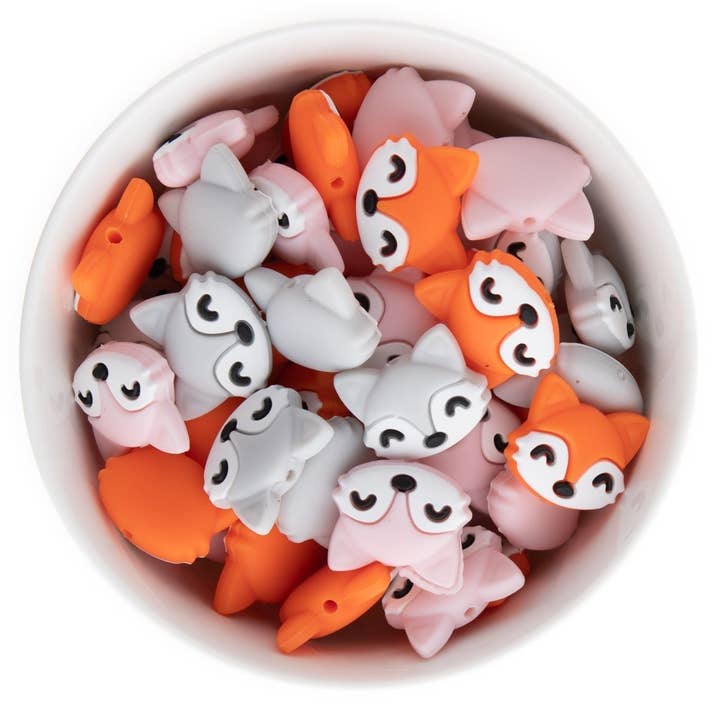 Fox Silicone Focal Beads for wholesale by Cara & Co Silicone Craft Supply