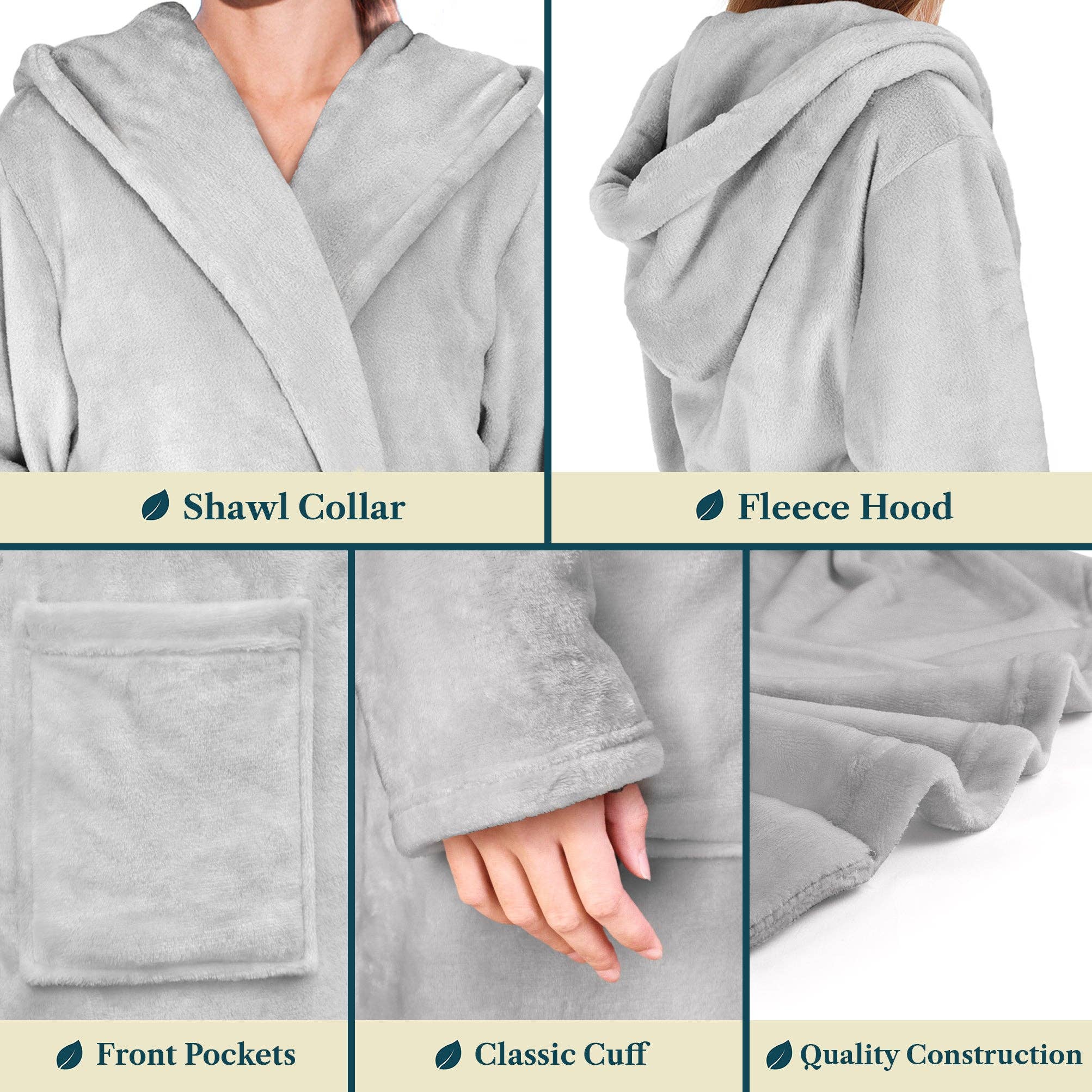Pavilia - Wholesale Robe - Women's - Women's Classic Fleece Robe with Hood11