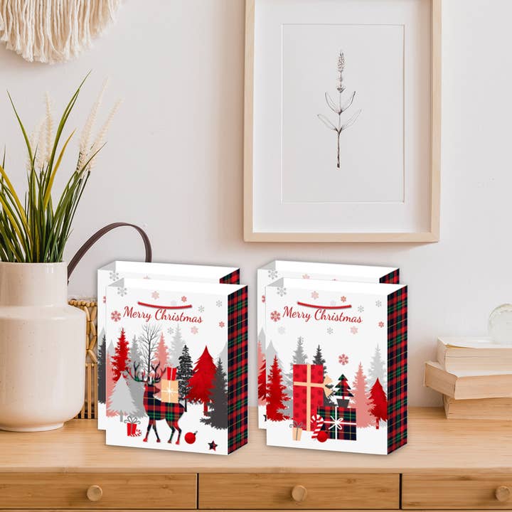 IH Casa Decor - Wholesale Gift Bag Set/Pack - CHRISTMAS GIFT BAGS (BUFFALO PLAID) (ASSTD) (MEDIUM)1