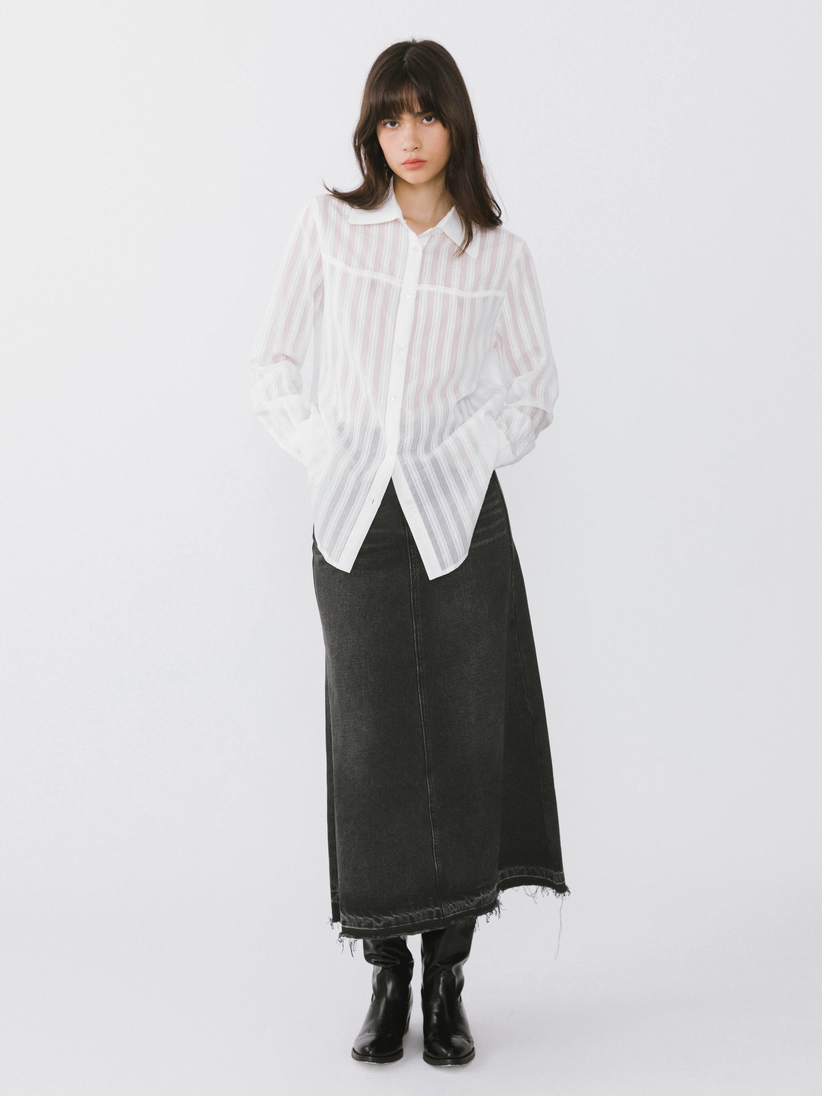 CUBIC - Wholesale Blouse - Women's - Striped Classic Shirt7