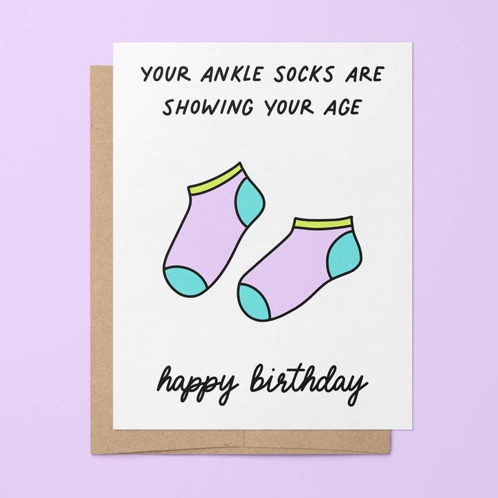 Ankelstrumpor millennial födelsedagskort för wholesale av MangoIllustrated