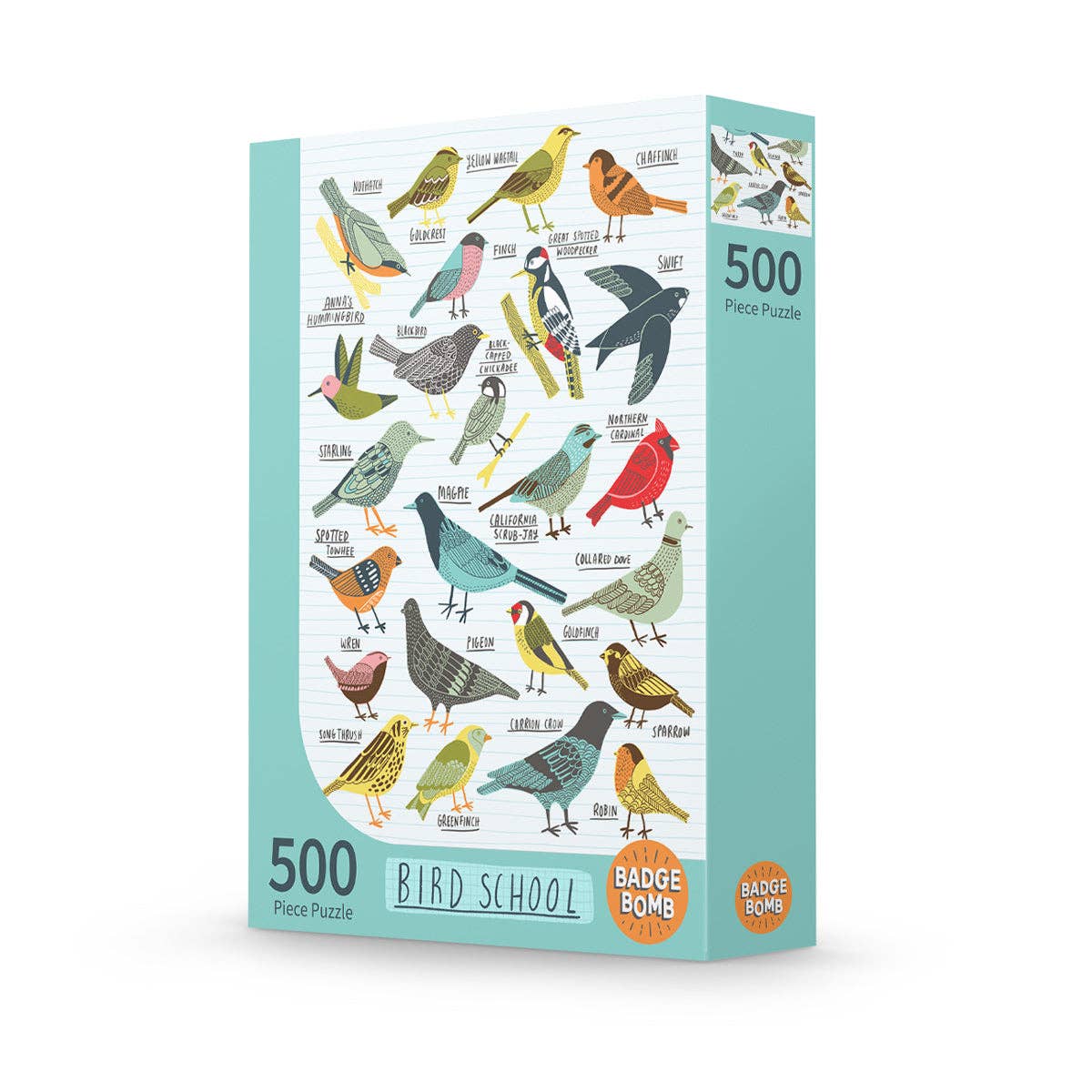 Badge Bomb – Puzzle - Adulto por atacado – Quebra-cabeça de 500 peças da Bird School