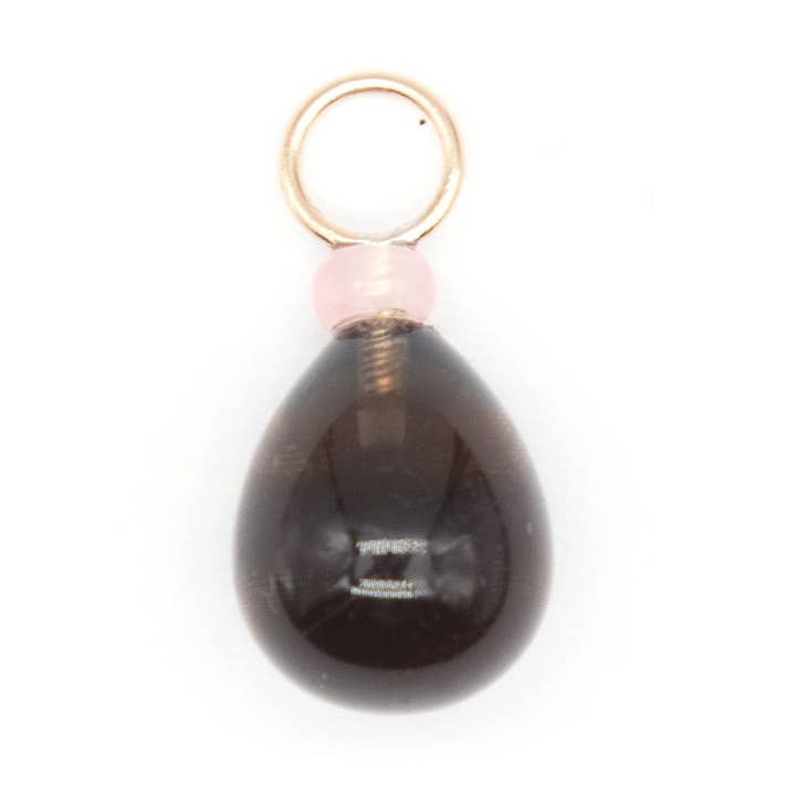 Smoky Quartz and Opal Gemstone Charm for wholesale by The Necklace Studio