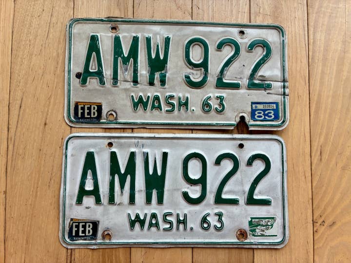 1963 to 1964 Pair Of Washington State License Plates-Check With DOL For YOM for wholesale by RusticPlates
