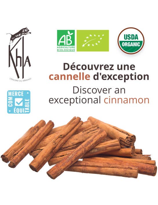Khla - L'épicerie du Mékong - Wholesale Dried Spice - Ceylon cinnamon stick - Organic - 20g - Jar5