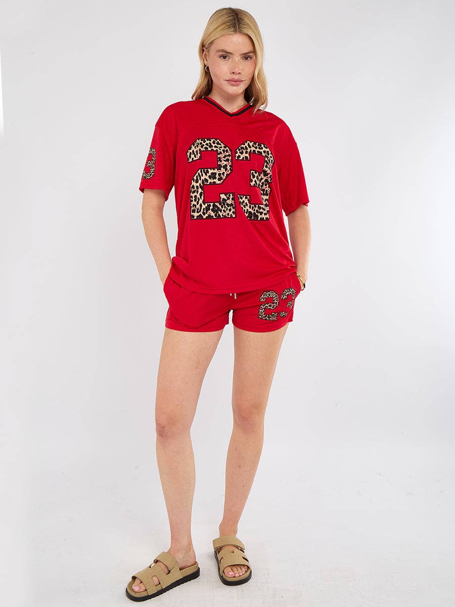 AX Labels - Wholesale Top & Short Set (NOT Loungewear) - Women's - Leopard Print 23 T-Shirt With Shorts Co-ord40