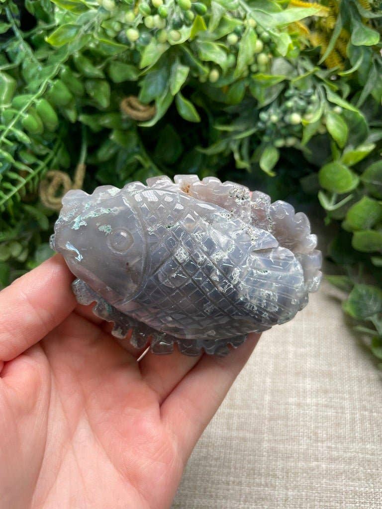 Copper Ashes - Wholesale Spiritual Stone/Crystal - Moss Agate Fish1