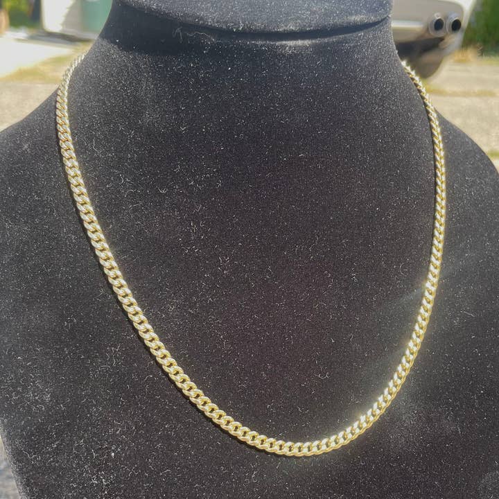 Solid Real 14k Gold Miami Cuban Link Chain 20in 4mm for wholesale by Prestige Jewelry