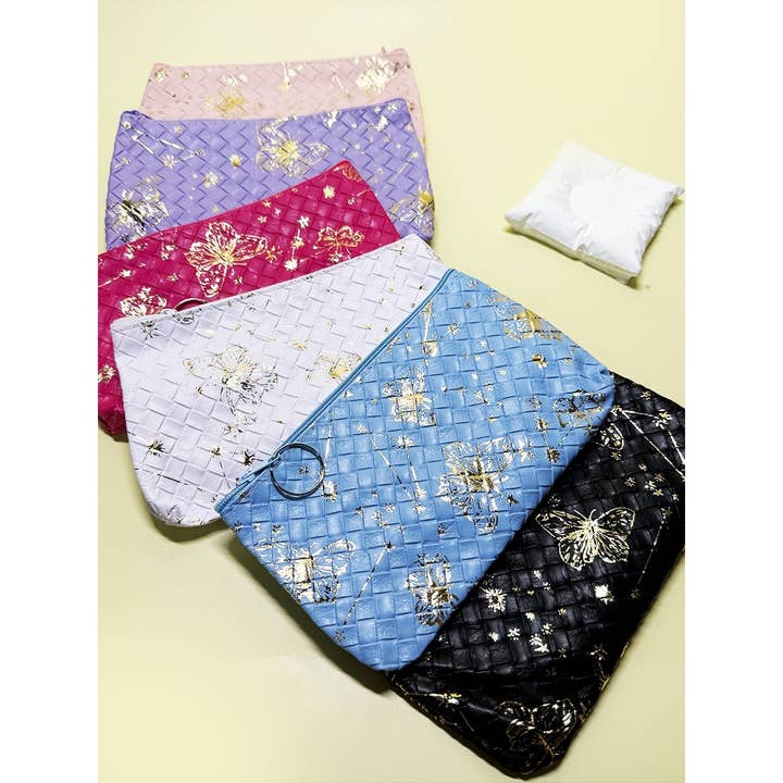 Butterfly Foil Print Coin Wallet with Key Ring for wholesale by Funteze