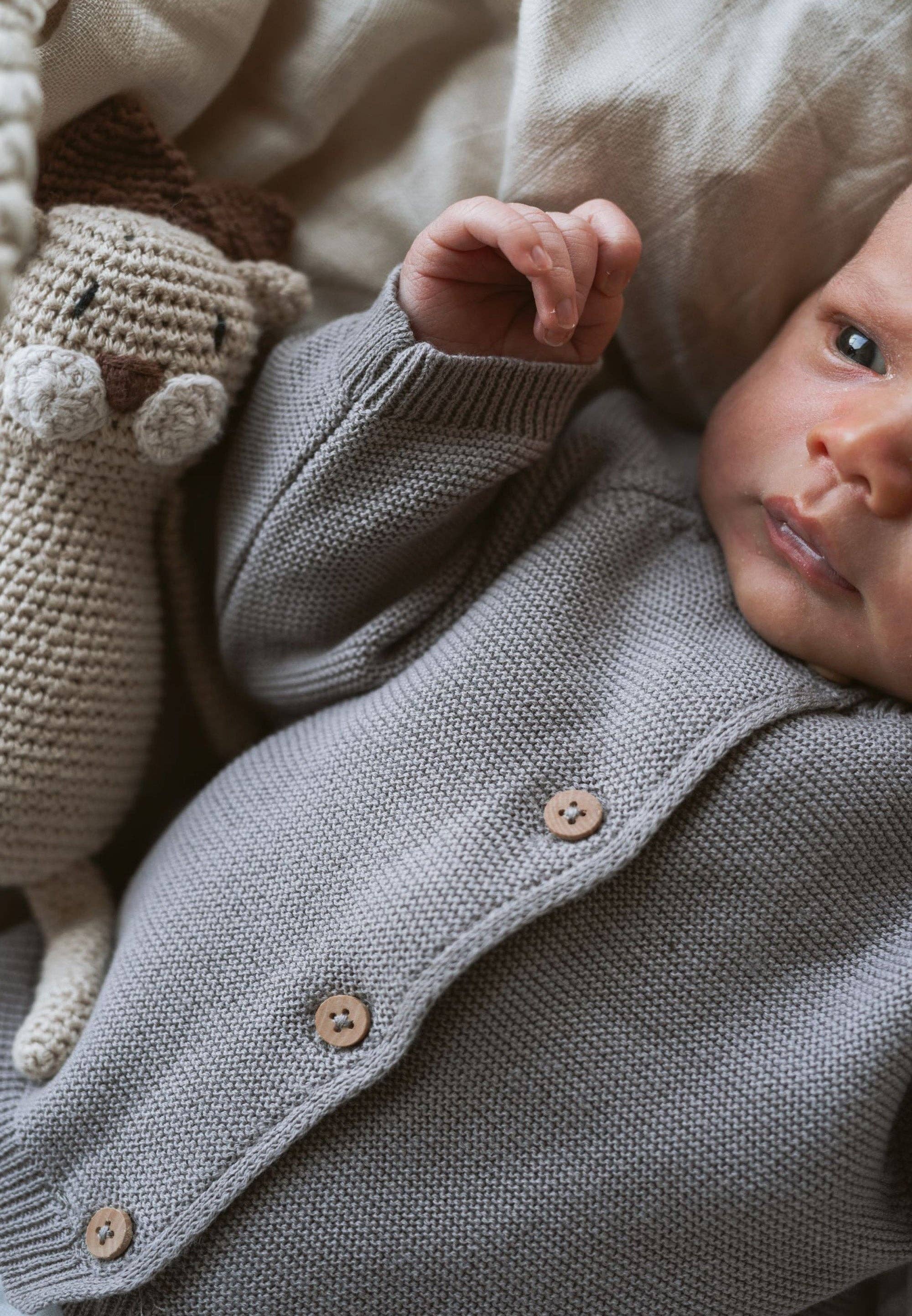 Liliput - Wholesale Cardigan - Baby - Cardigan with wooden buttons in taupe1