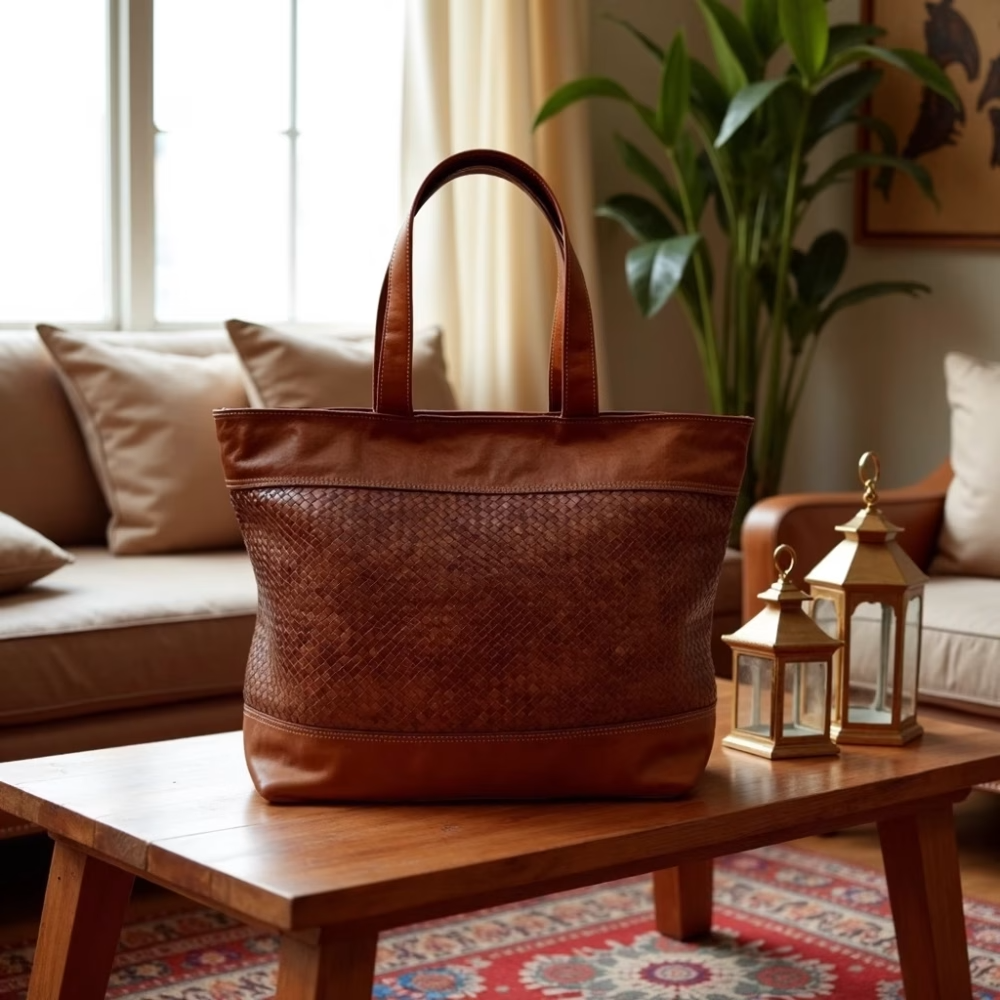 High crafty – wholesale Tote bag – Women's – Handwoven Leather Handbag – Artisan-Made in Morocco4