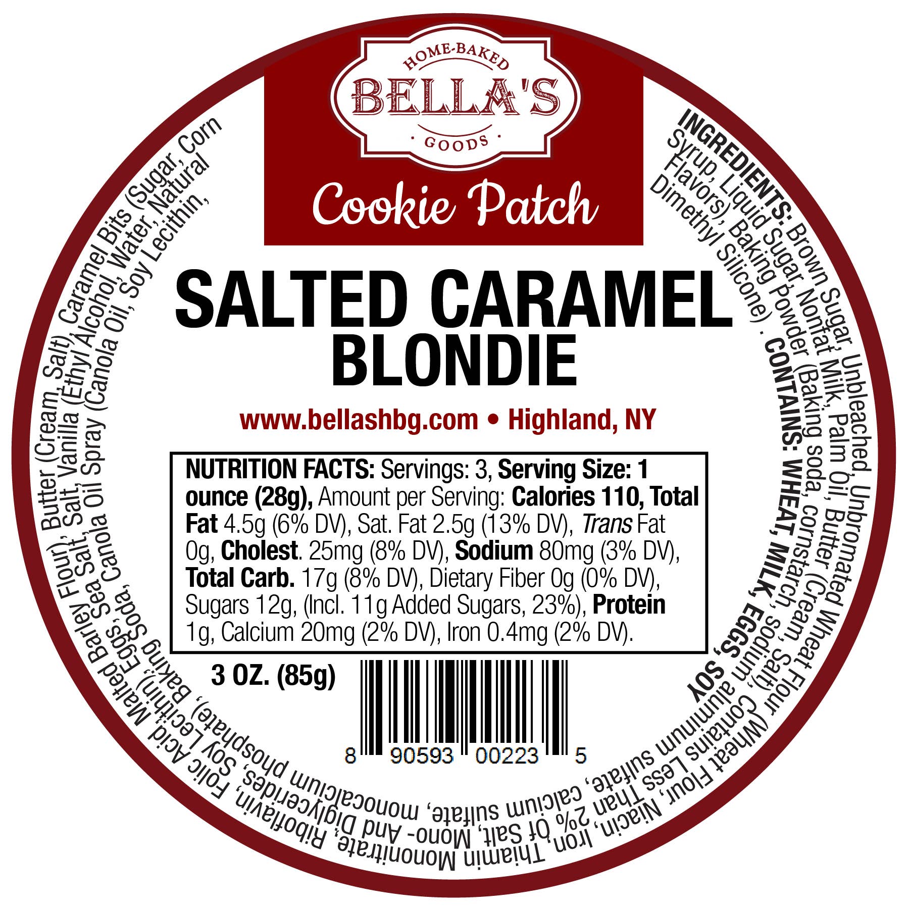 Bella's Home-Baked Goods - Wholesale Brownie - Salted Caramel Blondie1