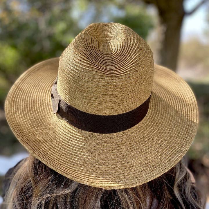 Sungrubbies - Wholesale Straw Hat - Women's - Stevie Fedora Hat For Women Wide Brim