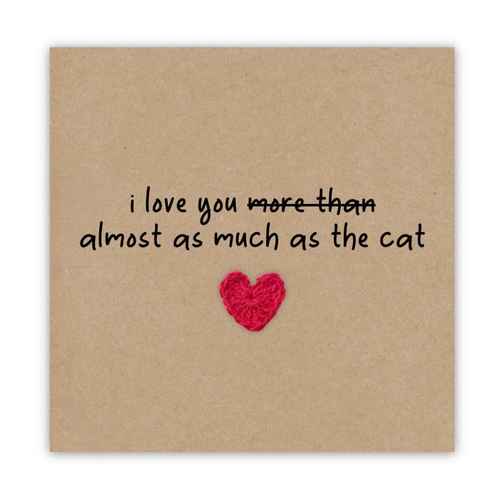 Funny Anniversary Card, Valentine's Day Card Cat for wholesale by Fifi's Handcrafted