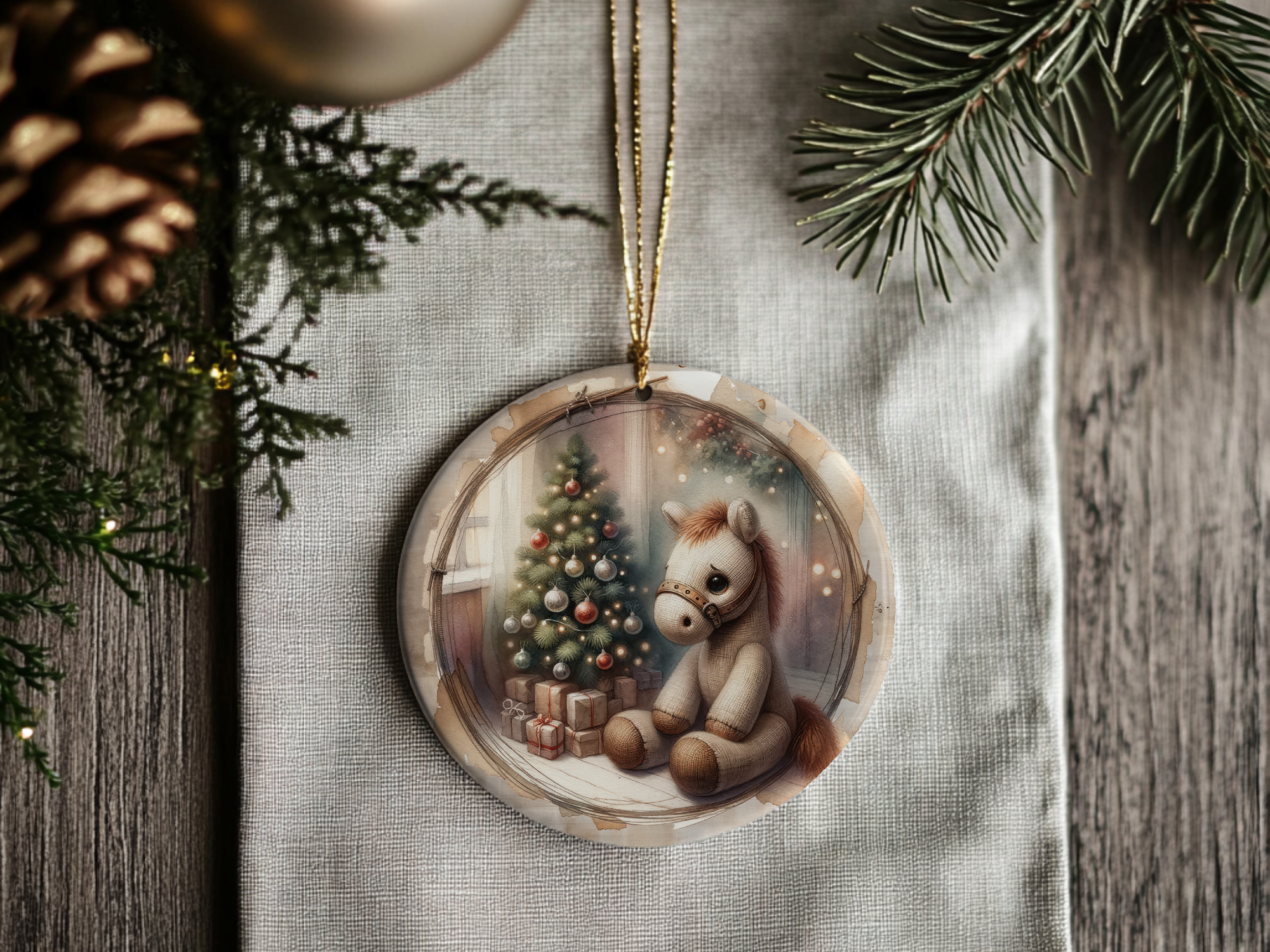 Fernville Creations - Wholesale Ornament - Ceramic Toy Horse Christmas Tree Keepsake Ornament10