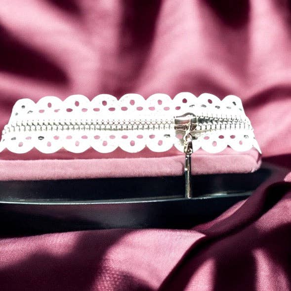 Zipper and Lace Choker for wholesale by Supr Nova Wrists