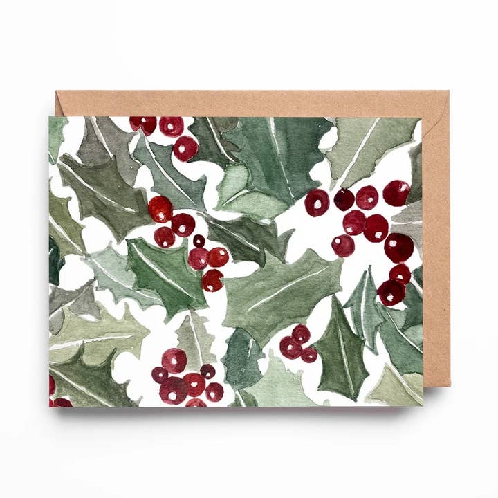 Carte Holly Holiday pour la vente par S Pogas Art