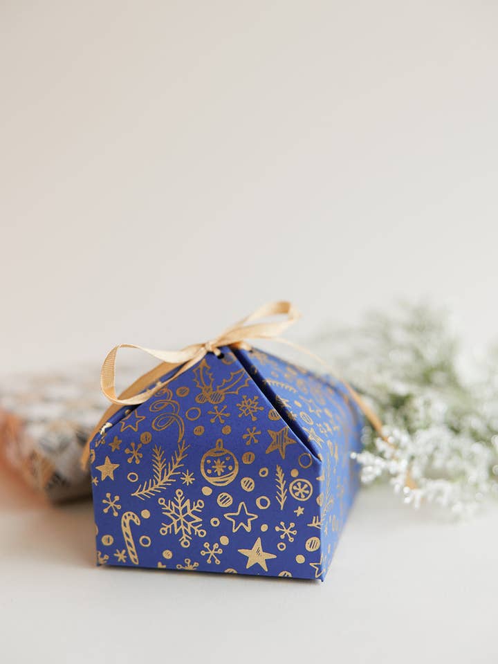 Navy Christmas Gift Box for wholesale by Decorasian