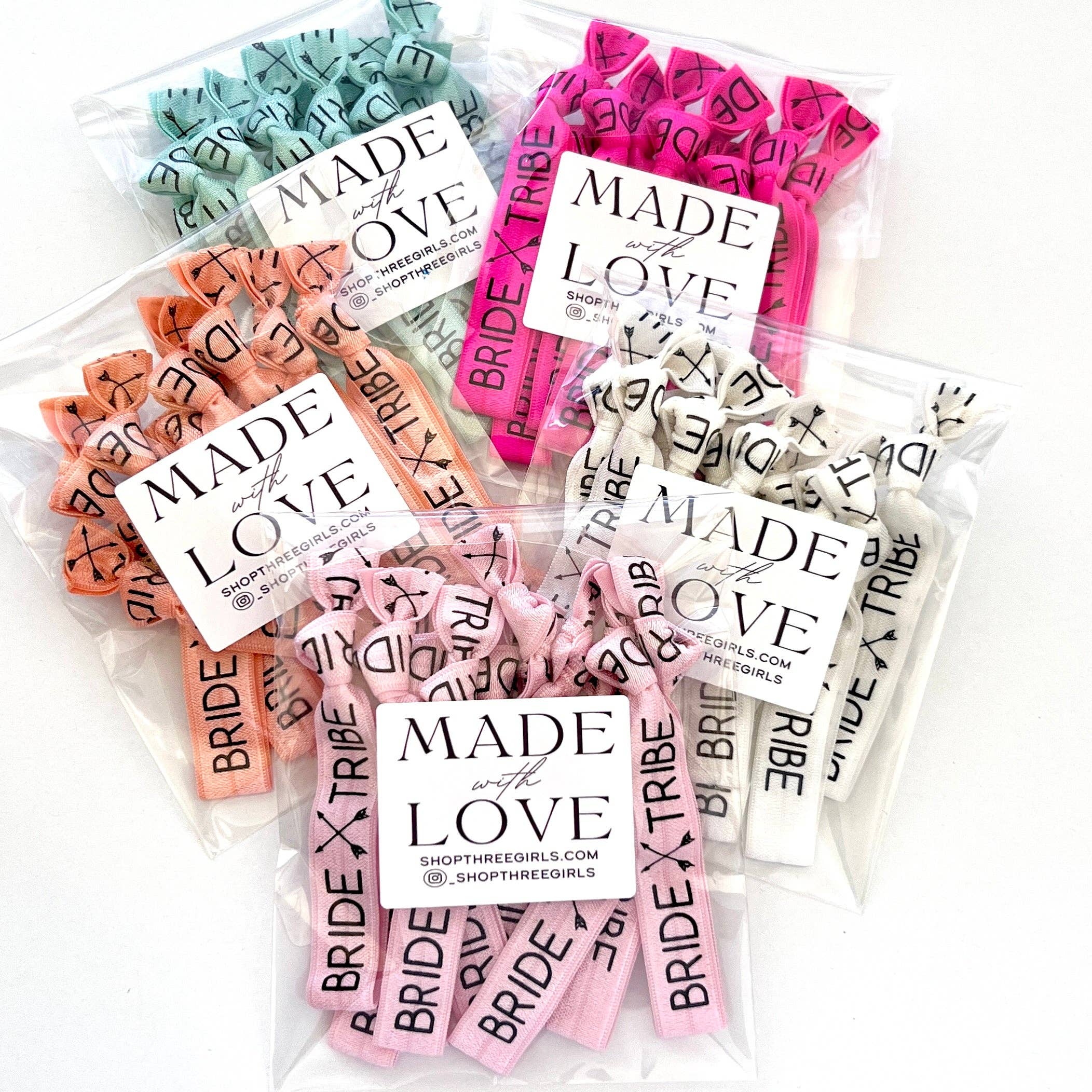Three Girls Shop - Wholesale Hair Tie - PACK OF 10 Bride Tribe Hair Ties Bachelorette Party Favors Bachelorette Welcome Bag Filler Hair Ties Survival Kit Favor Ready to Ship Favors5