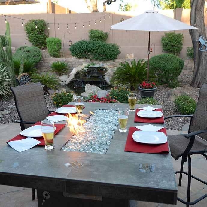 Patio Elegance - Wholesale Fire pit - Entertainer Outdoor Fire Pit Table – 6 Ft with Fire Glass (LP/NG Compatible)1