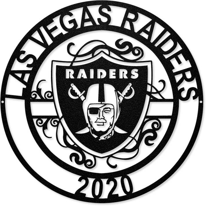 Las Vegas Raiders Laser Cut Metal Sign for wholesale by Party Animal, Inc.