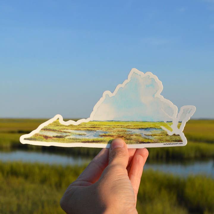 Autocollant vinyle Virginia - Grand pour la vente par Rachel Alvarez Art