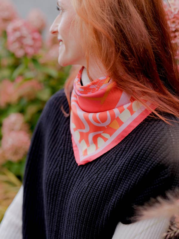 Orange Meta sidenhalsduk för wholesale av Mookaite.ch