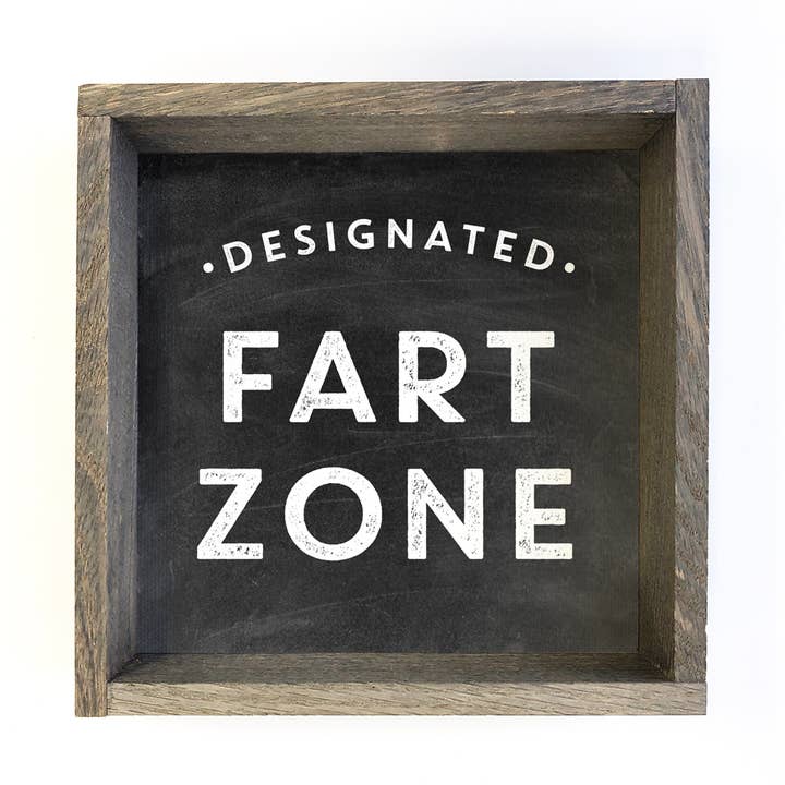 Hangout Home - Wholesale Bathroom sign - Funny Bathroom Sign- Fart Zone- Small Sitting Sign0