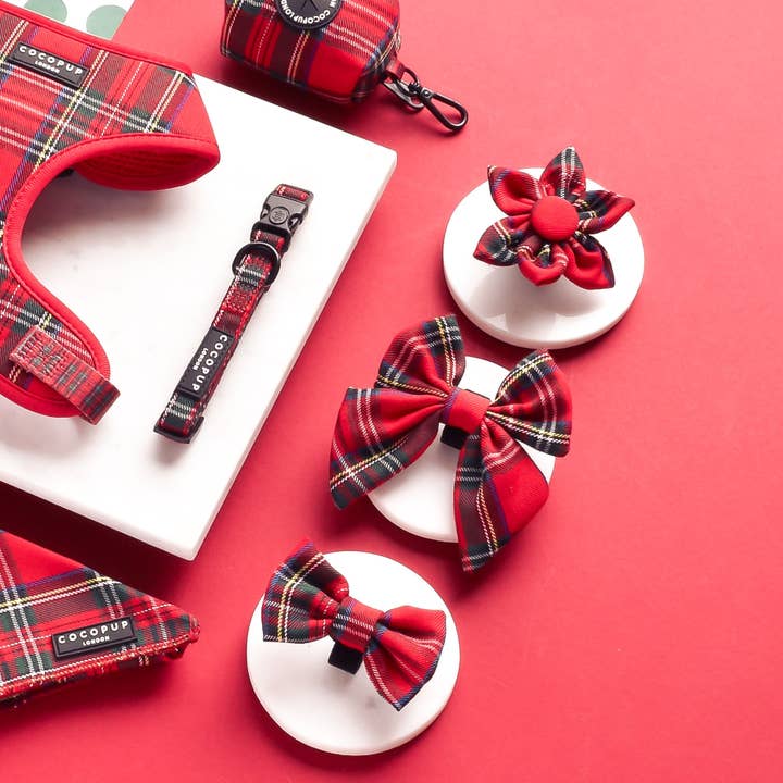 Cocopup London - Wholesale Pet collar – Dog - Tartan Collar Flower2