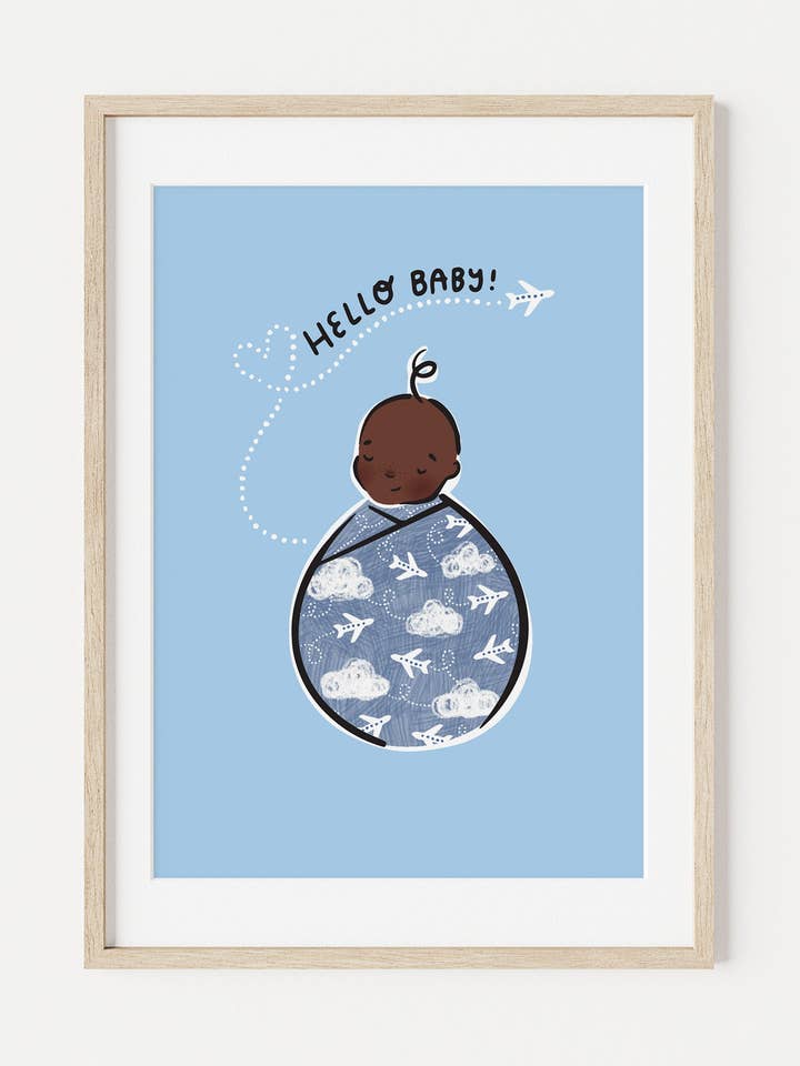 Little Adventurer Baby Bessie A5 Art Print for wholesale by Looksee Illustration
