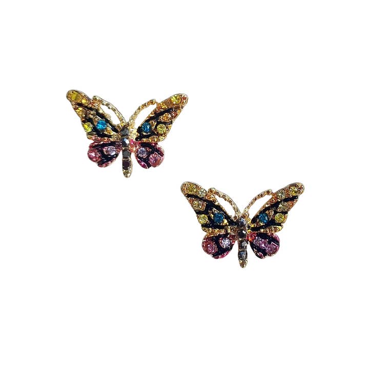 Brightly Coloured Bee Stud Earring Multi for wholesale by ZODA