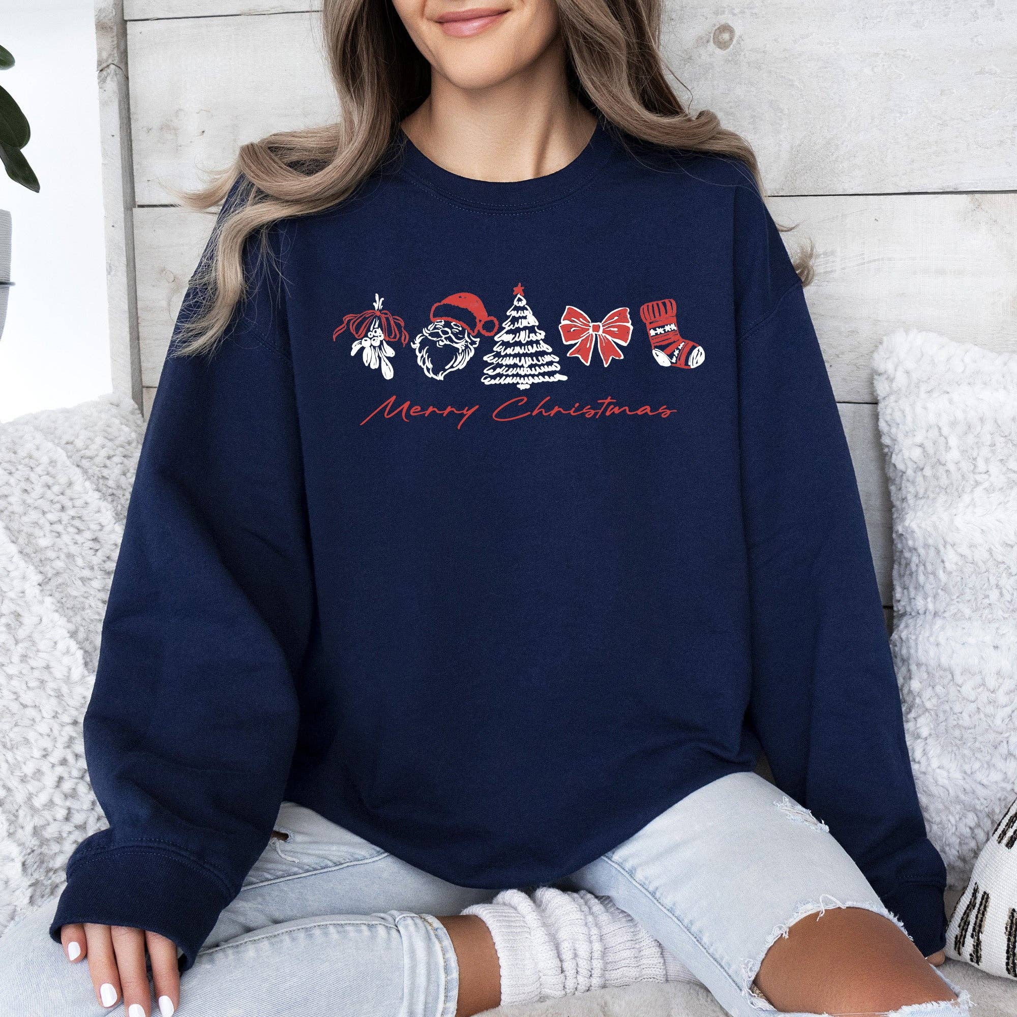 Refinery Number One LLC – wholesale Graphic sweatshirt – Unisex – Merry Christmas, Santa, Retro, Vintage, Cute Sweatshirt3
