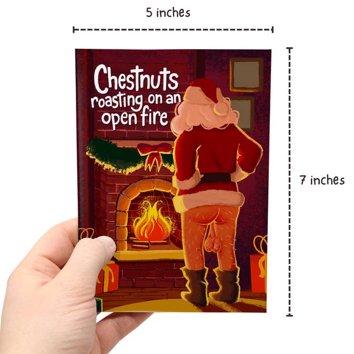 Sleazy Greetings – wholesale Christmas card – Chestnuts Roasting4