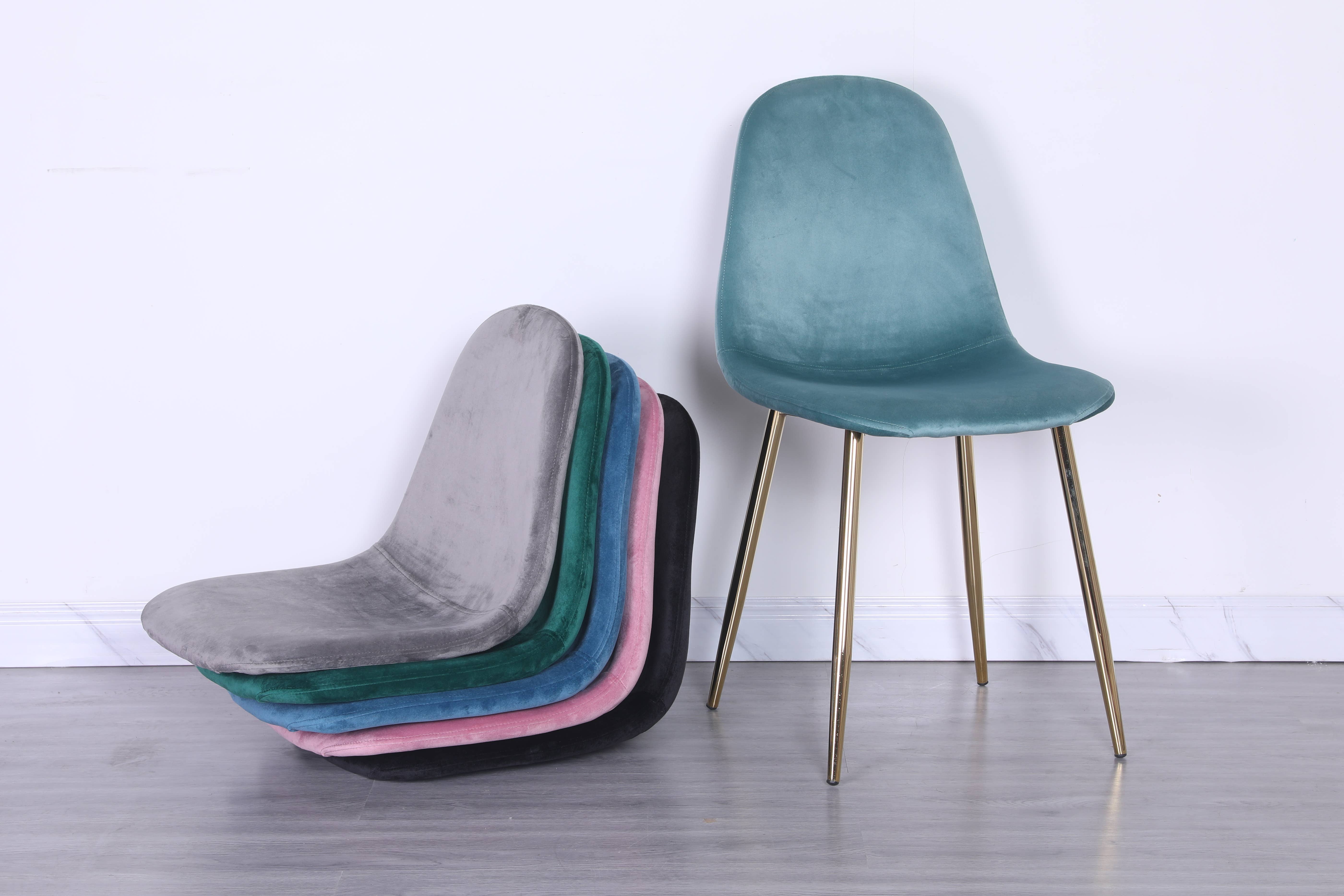 Pozbee - Wholesale Chair - Modern Velvet Dining Chairs Set of 4 with Gold Chrome Legs8