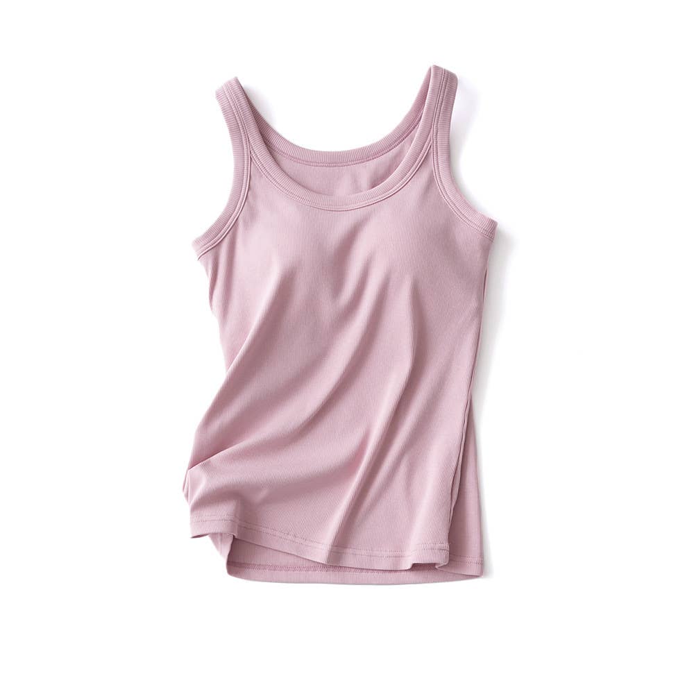 Rosa Clothing - Wholesale Tank Top - Women's - Essential basic rib tank top with built in bra in 13 colors6