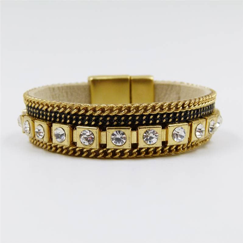 Tempest Designs - Wholesale Cuff Bracelet - diamante cuff & chain detail0