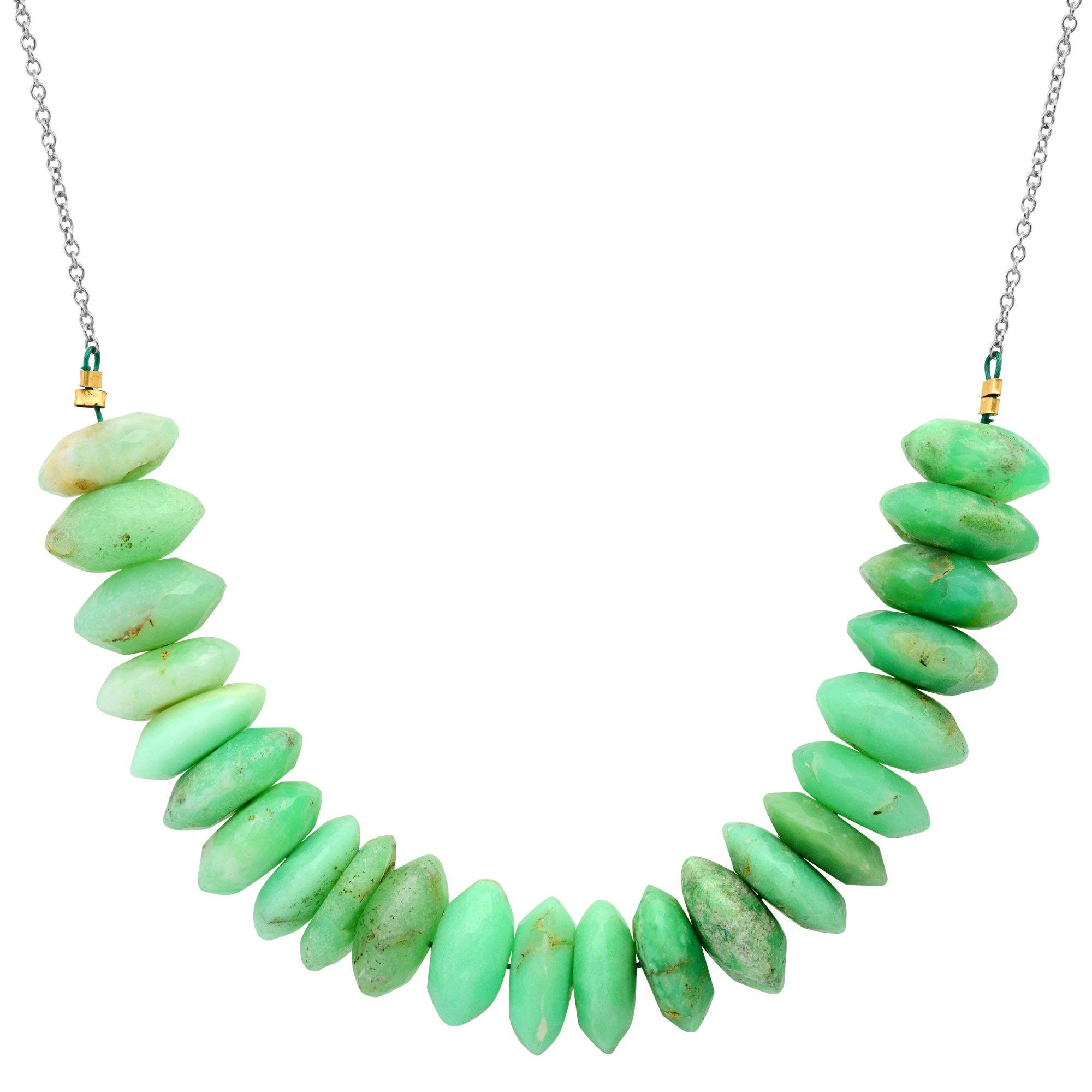 Carly Waters Designs - Wholesale Beaded/Pearl Necklace - Chrysoprase Slice Necklace6