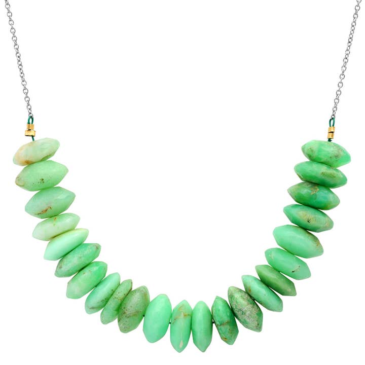 Carly Waters Designs - Wholesale Beaded/Pearl Necklace - Chrysoprase Slice Necklace6
